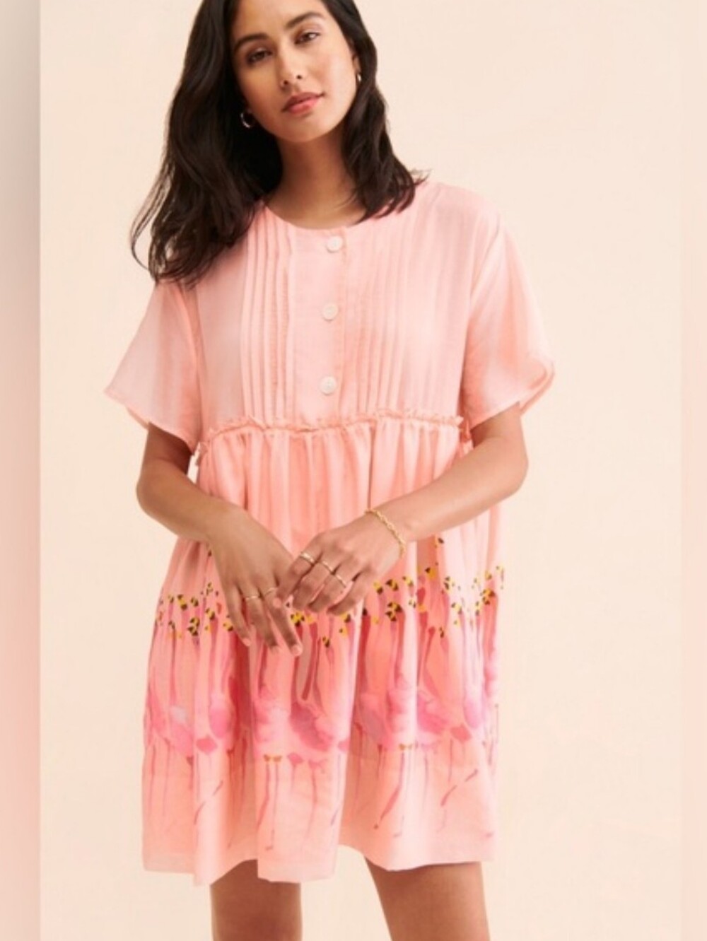 Rachel Antonoff Flamboyance Flamingo Dress Large Pink Silk Oversized Slip